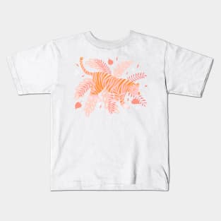 Pink and orange tiger Kids T-Shirt